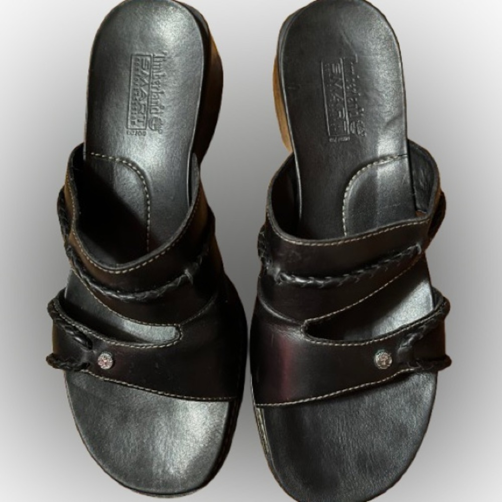 Black Leather Women's Sandals